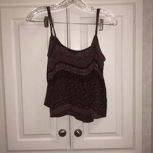 Patterned Cute Tank Top with Buttons